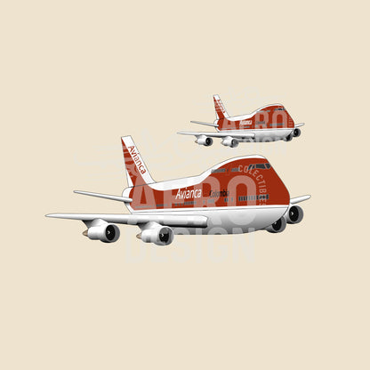 Sticker Retro Avianca B747 ❤️