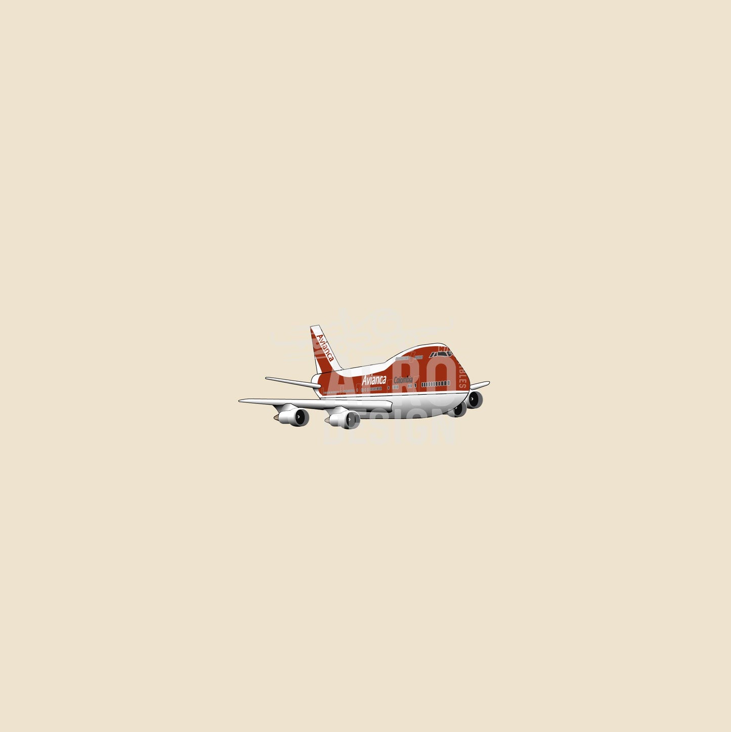 Sticker Retro Avianca B747 ❤️