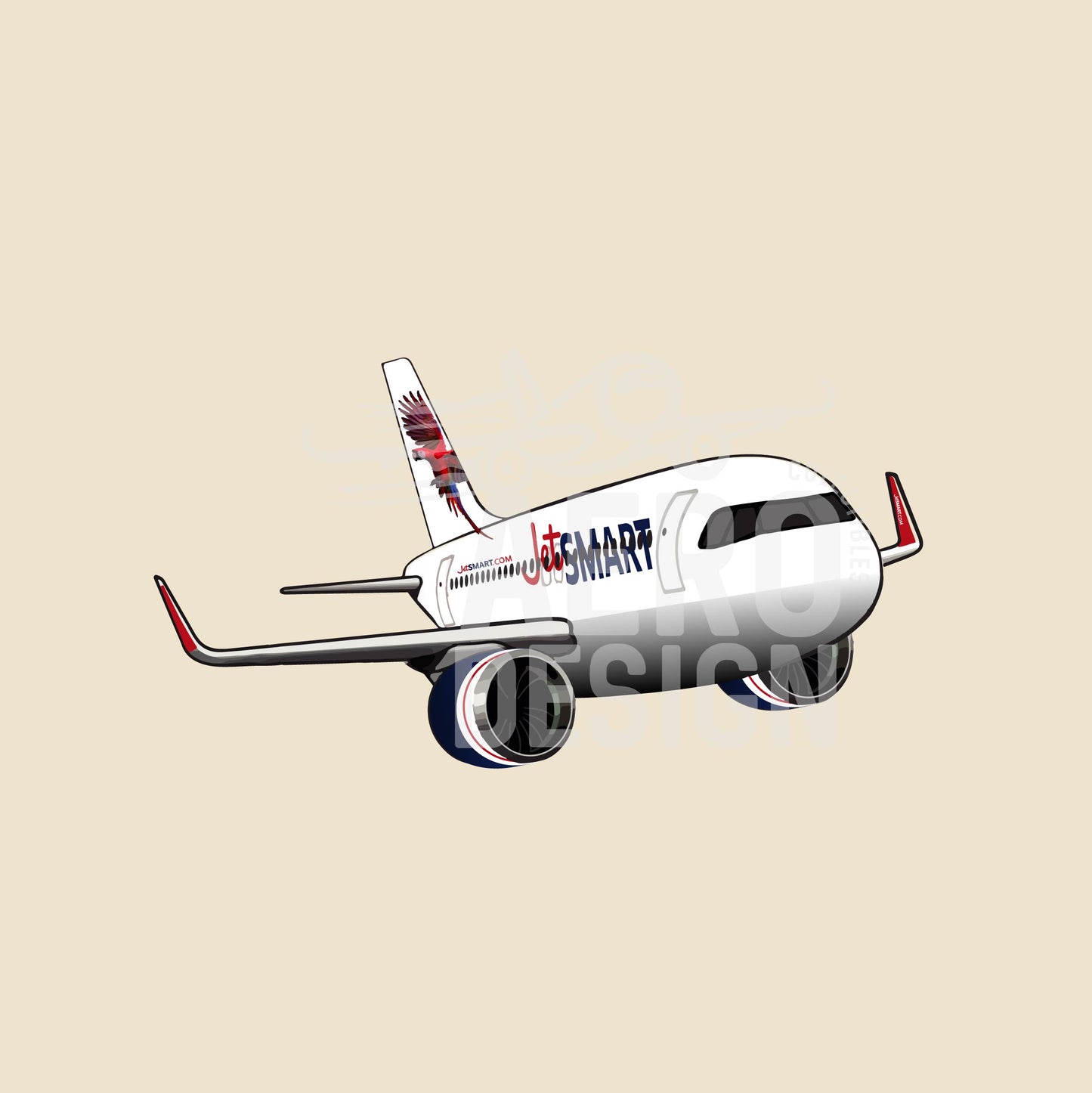 Sticker JetSmart Guacamayo Escarlata A320 Neo