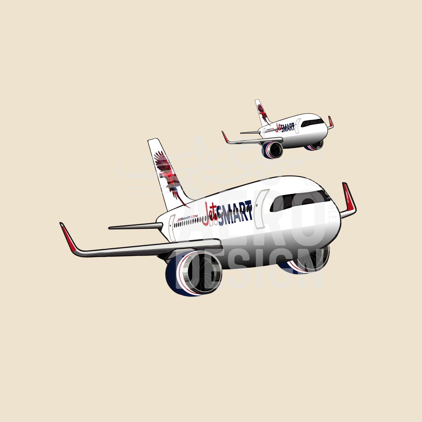 Sticker JetSmart Guacamayo Escarlata A320 Neo